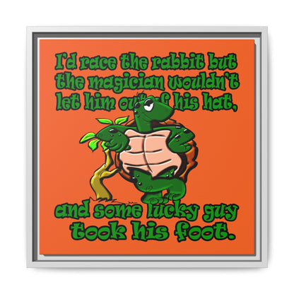 turtle race - framed canvas art (orange)