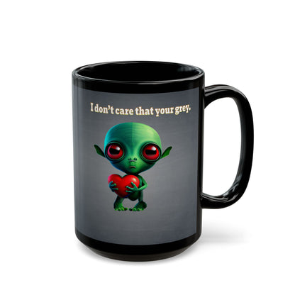 I don't care that your grey - Black Mug (grey-light grey)