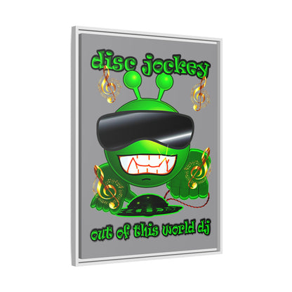 disc jockey - framed canvas art (grey)