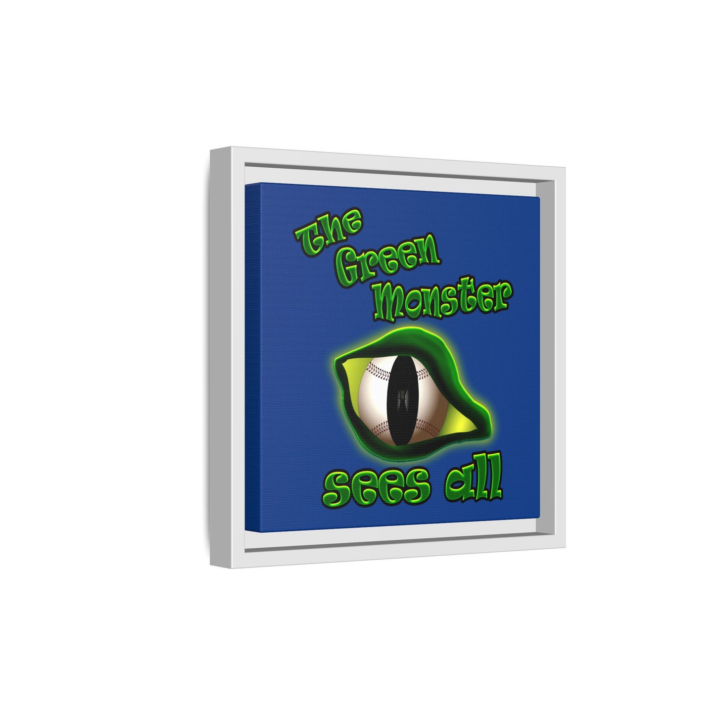green monster - framed canvas art (dark blue)