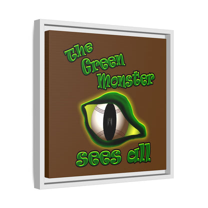 green monster - framed canvas art (brown)