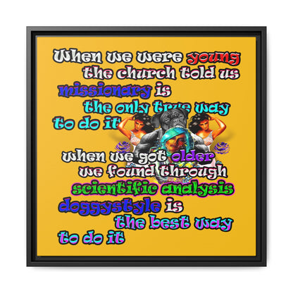 doggystyle - framed canvas art (yellow)