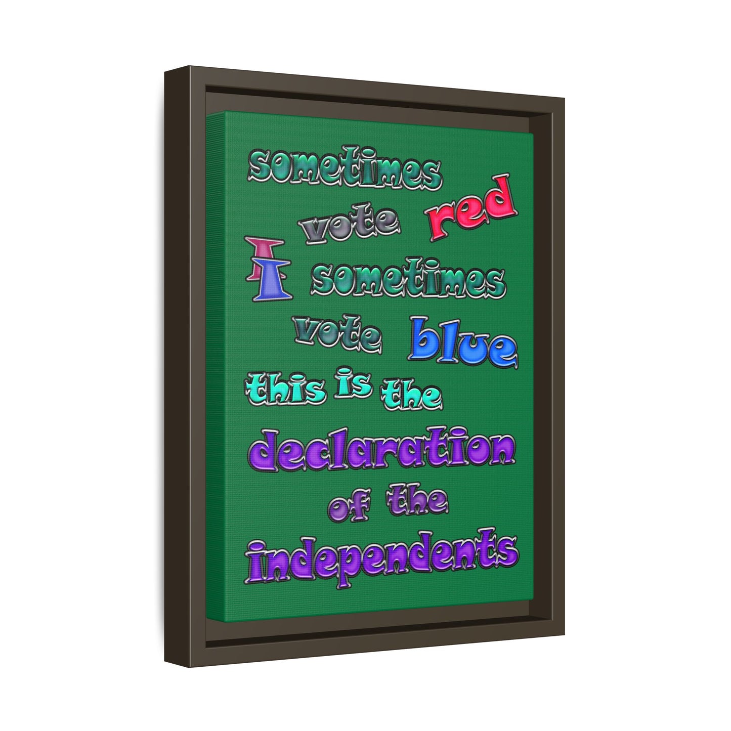 declaration of the independents - framed canvas art (dark green)