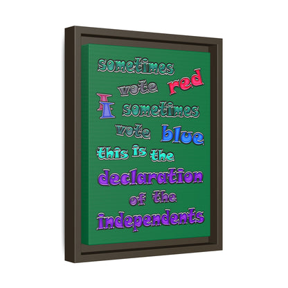 declaration of the independents - framed canvas art (dark green)