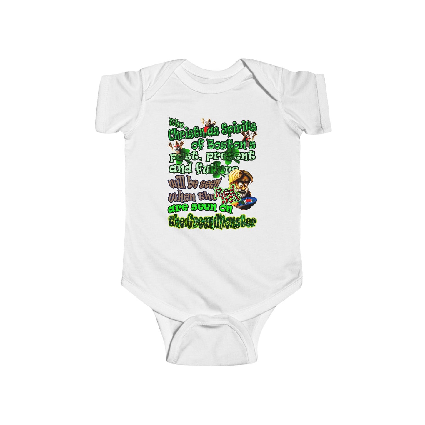 christmas spirits of boston - Infant Fine Jersey Bodysuit
