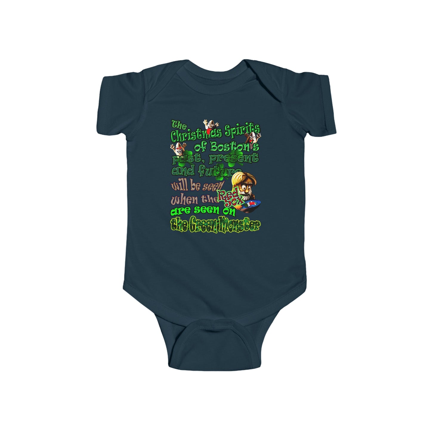 christmas spirits of boston - Infant Fine Jersey Bodysuit
