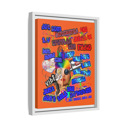drop the beat - framed canvas art (orange)