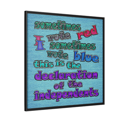 declaration of the independents - framed canvas art (faded blue)