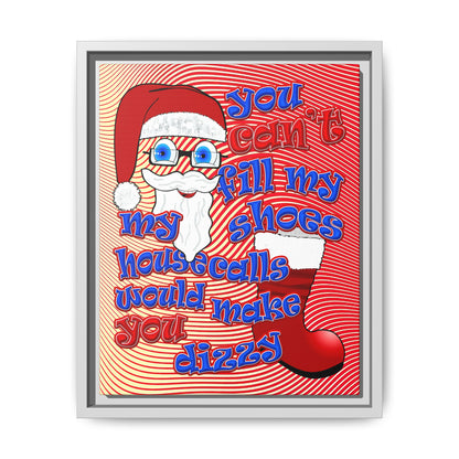 santa's shoes - framed canvas art (yellow-orange wave)