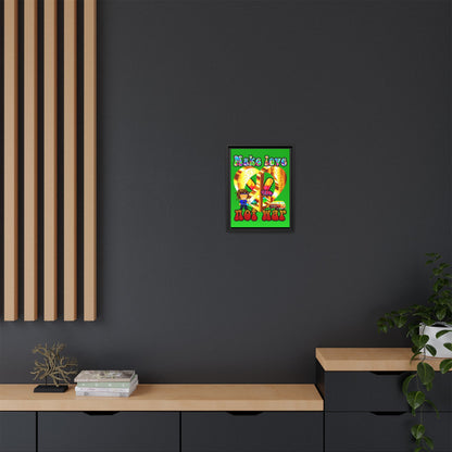 love peace - framed canvas art (logo green)