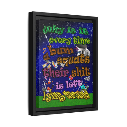 the bum's shit - framed canvas art ('snoops' background)