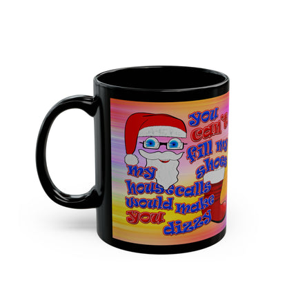 santa's shoes - Black Mug (color blur)
