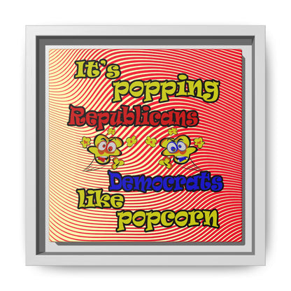 popping like popcorn - framed canvas art (yellow-orange wave)