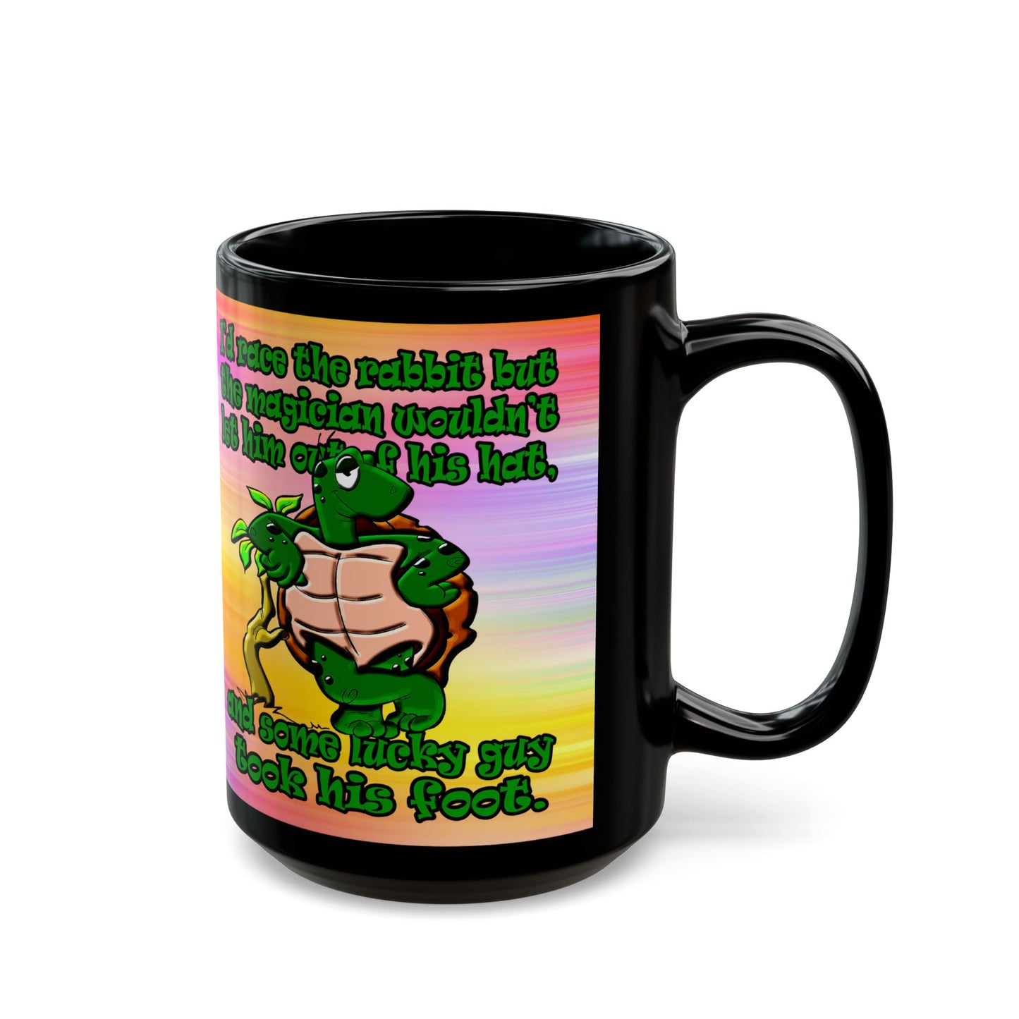 turtle race - Black Mug (color blur)