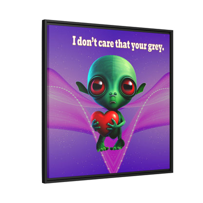I don't care that your grey - framed canvas art (purple-pink wave)