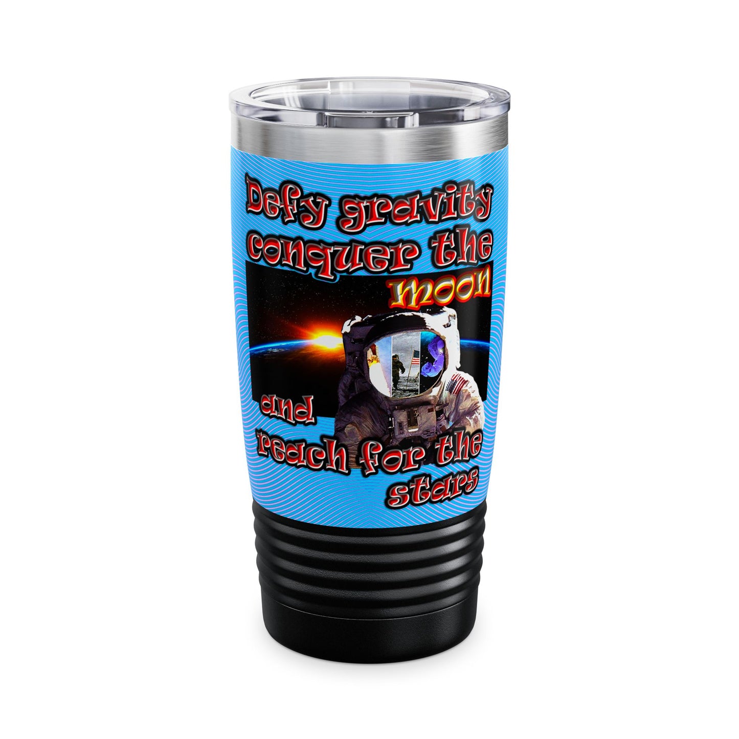 defy conquer reach - Ringneck Tumbler, 20oz (light blue-purple wave)