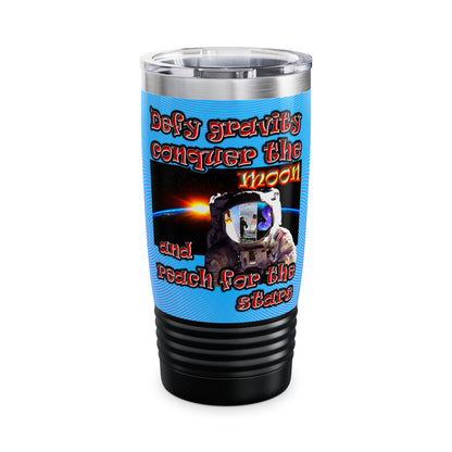 defy conquer reach - Ringneck Tumbler, 20oz (light blue-purple wave)