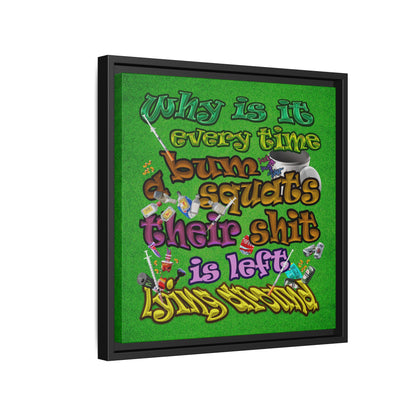 the bum's shit - framed canvas art (green turf)