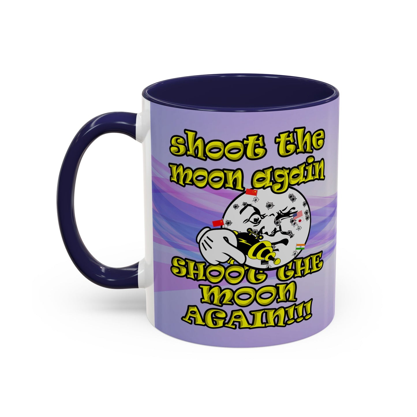 shoot the moon again - Accent Mug (light blue-pink wave)