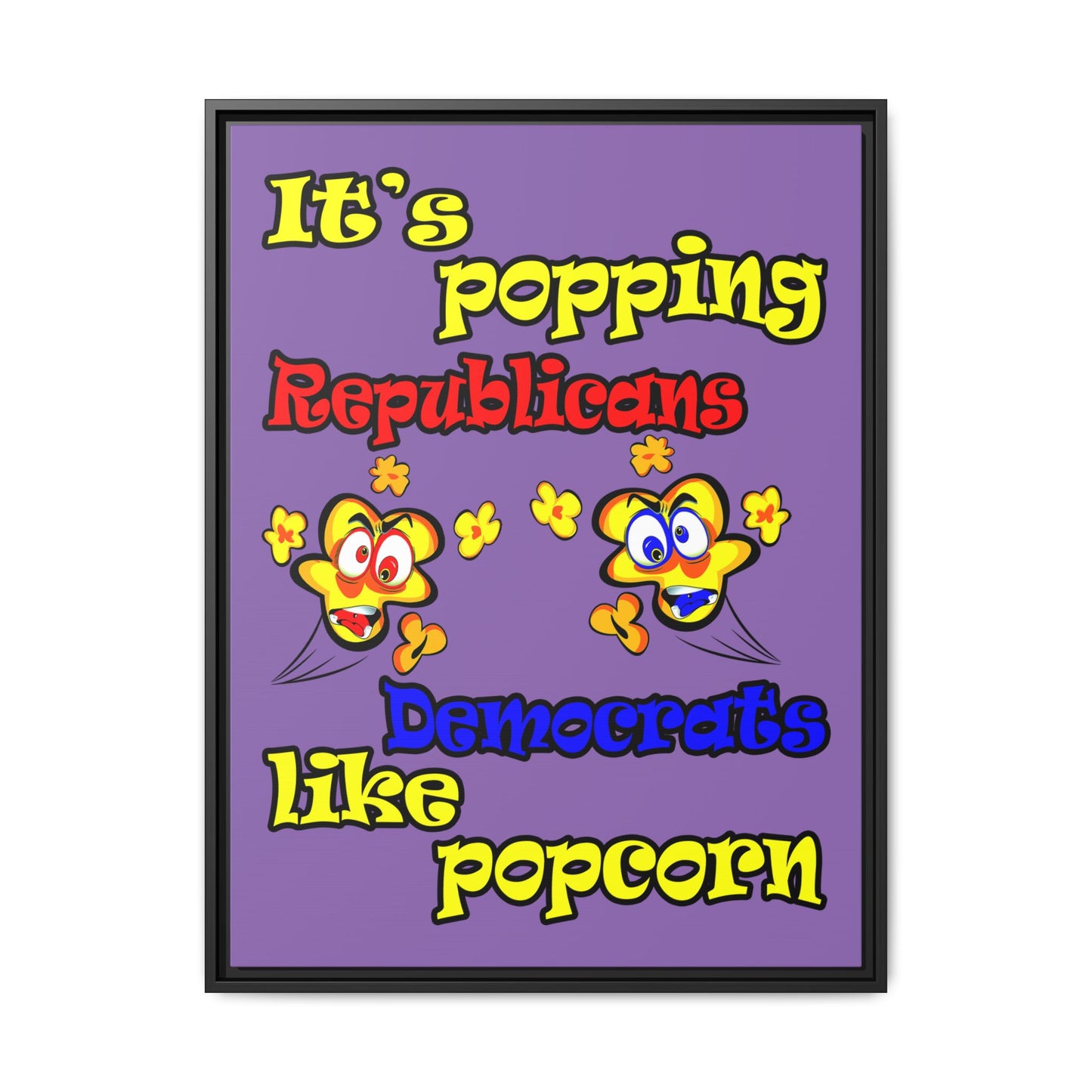 popping like popcorn - framed canvas art (light purple)