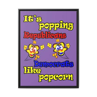 popping like popcorn - framed canvas art (light purple)
