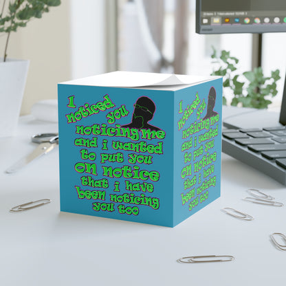 noticed you noticing - note cube (turquoise)