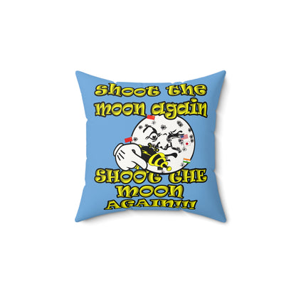 shoot the moon again - Faux Suede Square Pillow - (light blue)