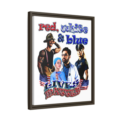 rw&b lives matter - framed canvas art (white)