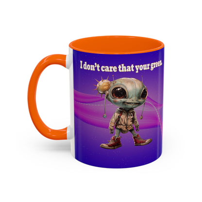 I don't care that your grey - Accent Mug (purple-pink wave)