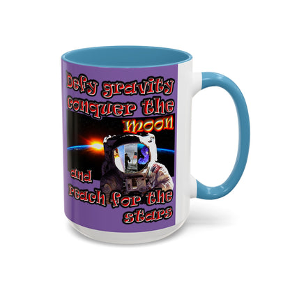 defy conquer reach - Accent Mug (light purple)