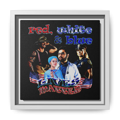 rw&b lives matter - framed canvas art (black)