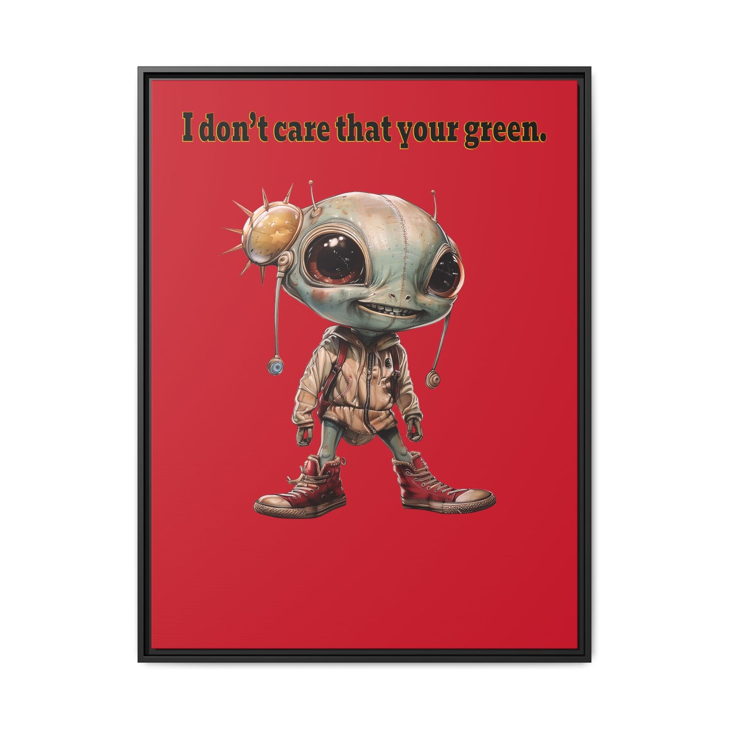 I don't care that your green - framed canvas art (dark red)