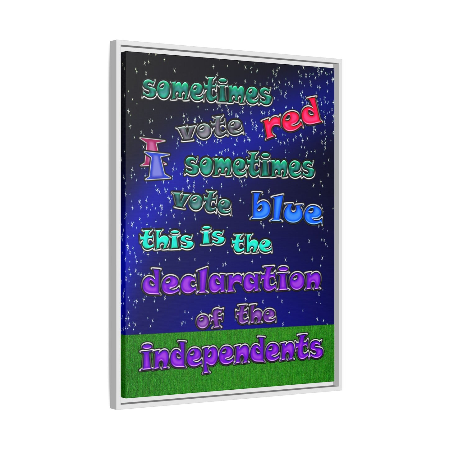 declaration of the independents - framed canvas art ('snoops' background)