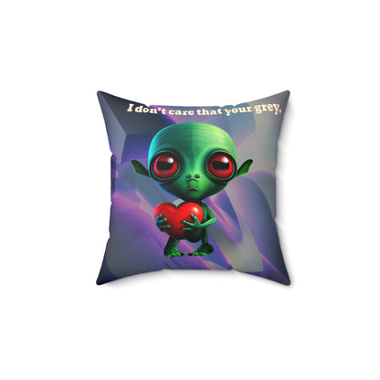 I don't care that your grey - Faux Suede Square Pillow - (grey-pink wave)