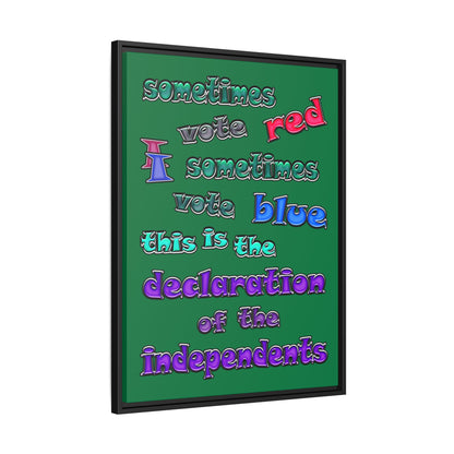 declaration of the independents - framed canvas art (dark green)