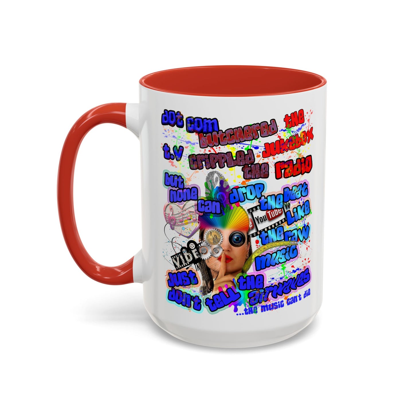 drop the beat - Accent Mug (white)