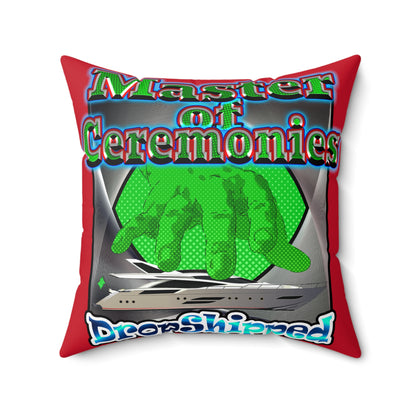 logo - Spun Polyester Square Pillow - (dark red)