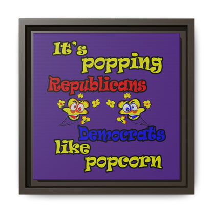 popping like popcorn - framed canvas art (purple)