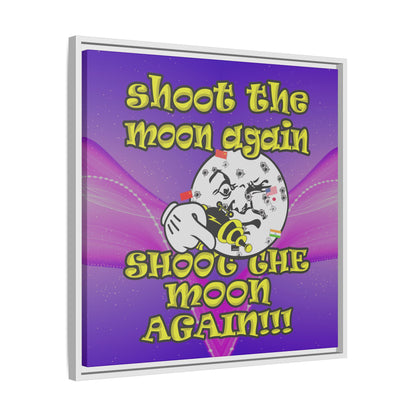 shoot the moon again - framed canvas art (purple-pink wave)
