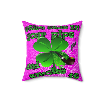 celtics logo - Faux Suede Square Pillow - (pink swirl)