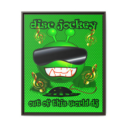 disc jockey - framed canvas art (logo green)