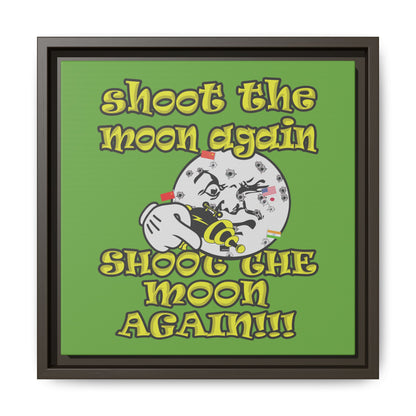 shoot the moon again - framed canvas art (green)