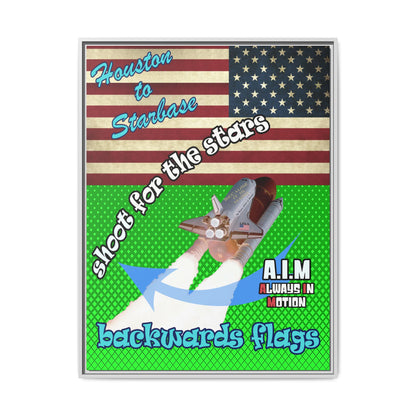 shoot for the stars - framed canvas art (logo green)