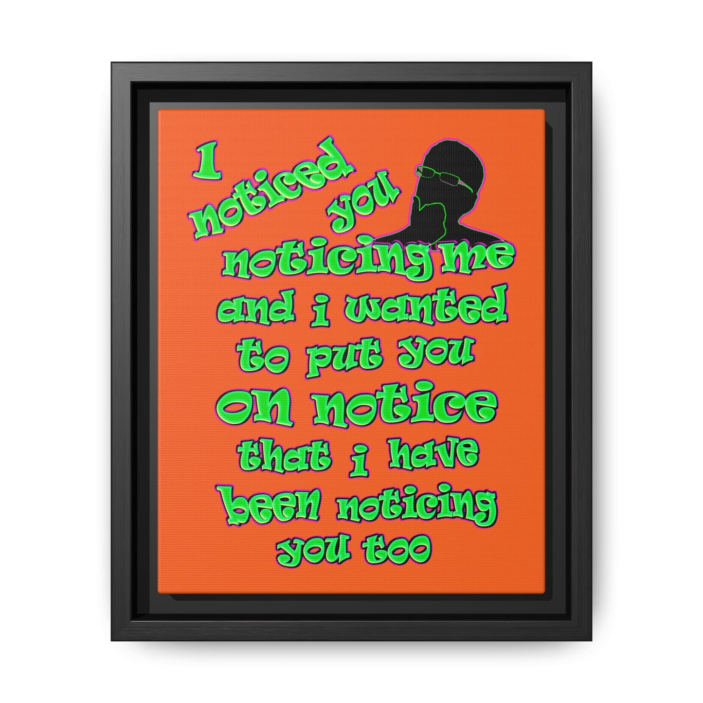 noticed you noticing - framed canvas art (orange)