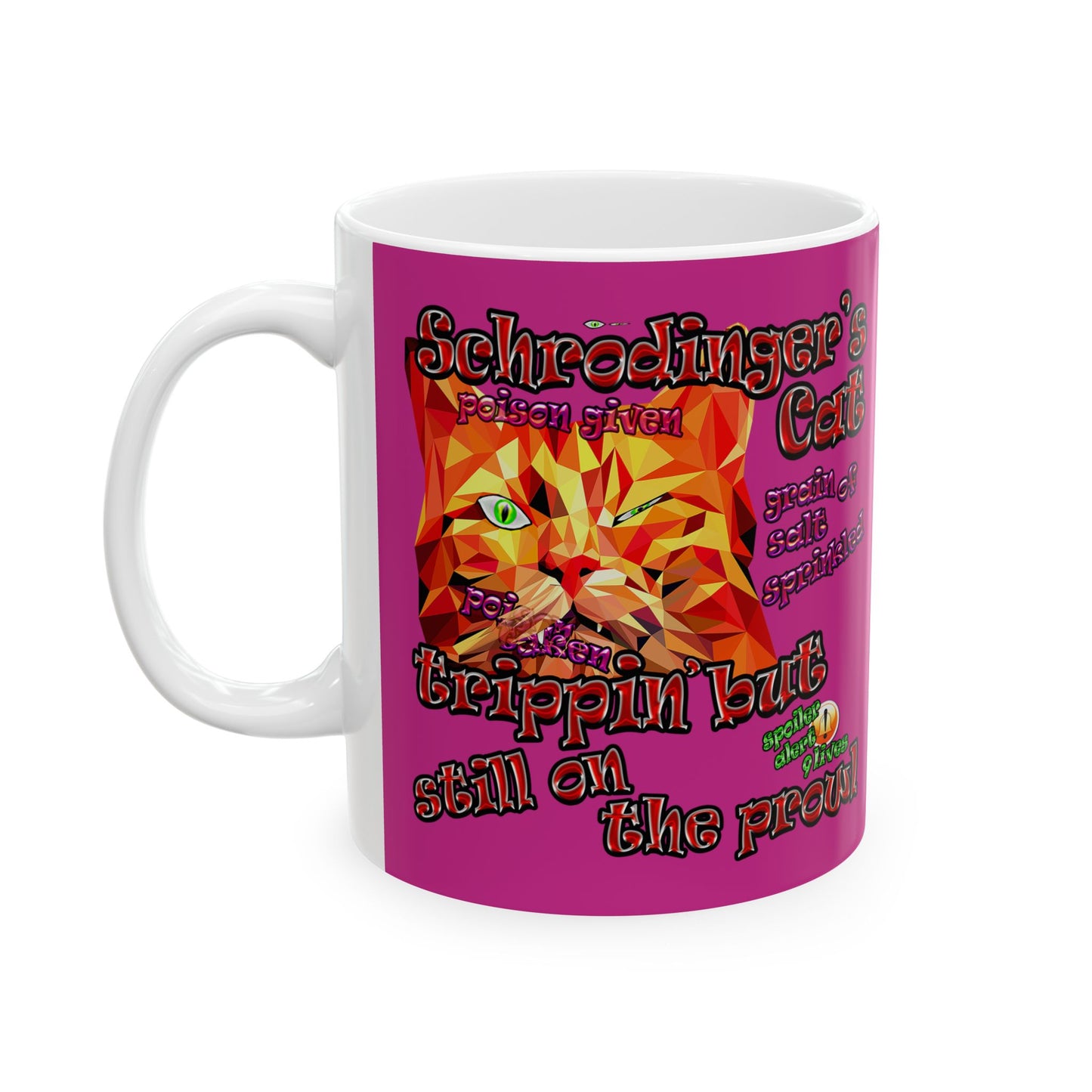 schrodinger's cat - White Mug (pink)