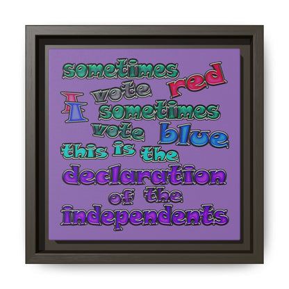 declaration of the independents - framed canvas art (light purple)