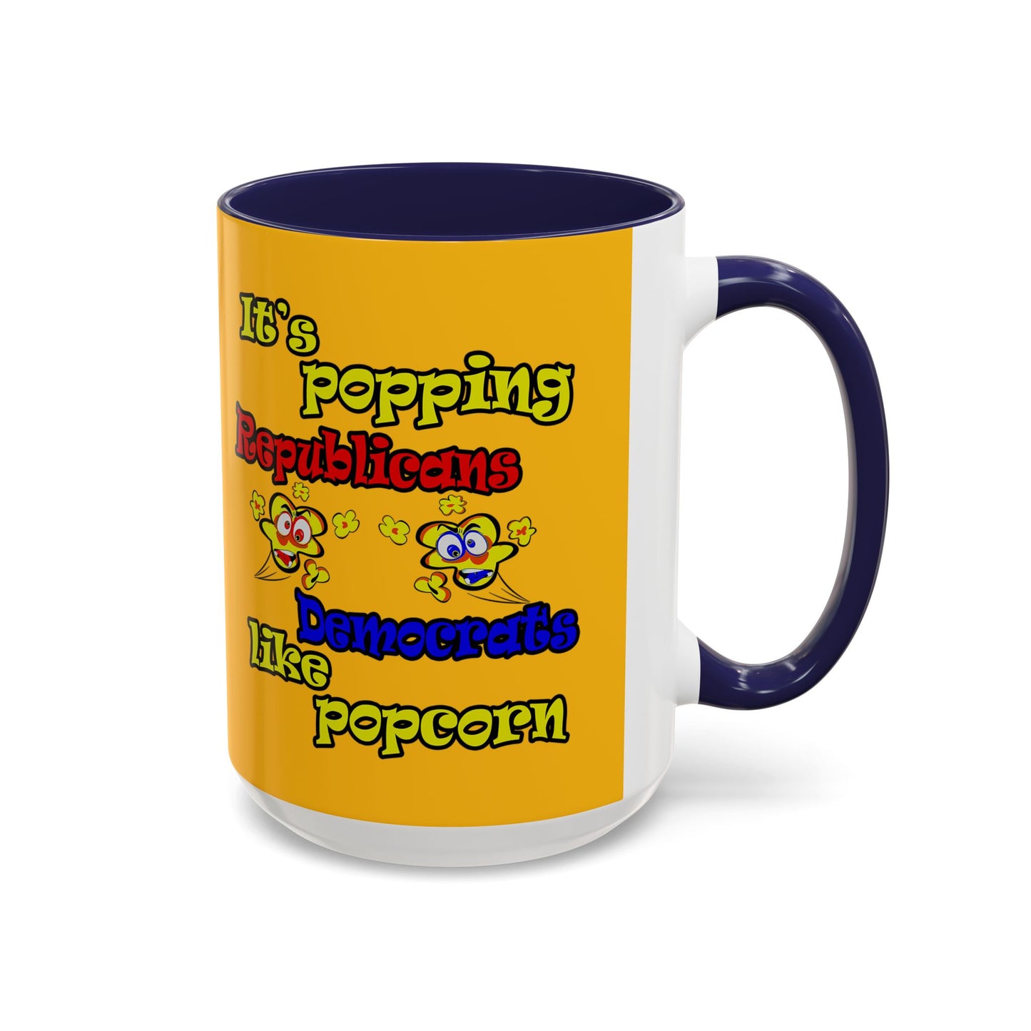 popping like popcorn - Accent Mug (yellow)