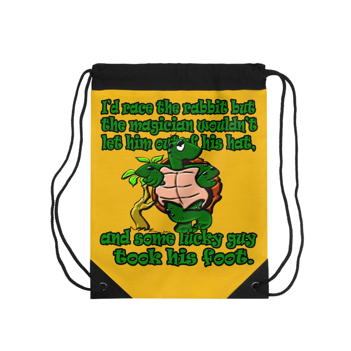 turtle race - Drawstring Bag (yellow)
