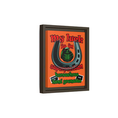 my luck - framed canvas art (orange)