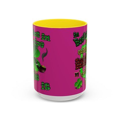 celtics logo - Accent Mug (pink)